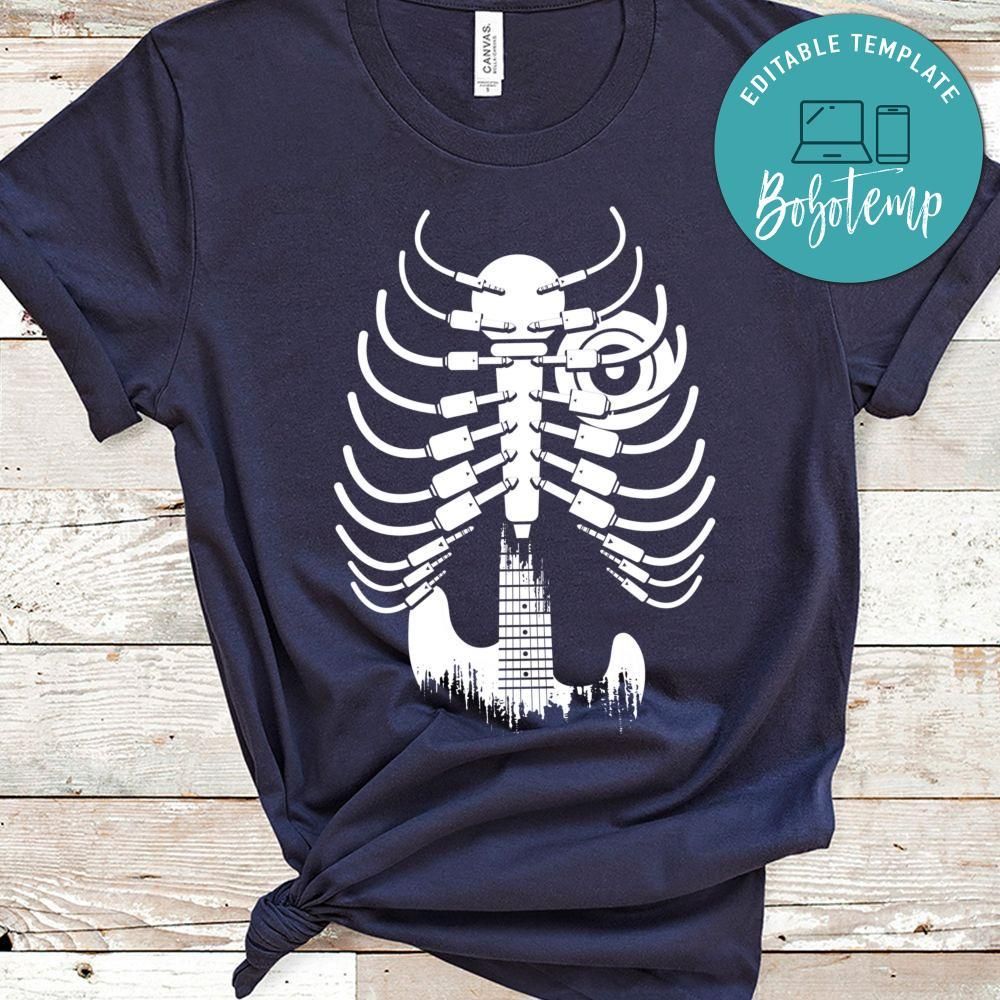 Skeleton Electric Guitar Halloween T-Shirt