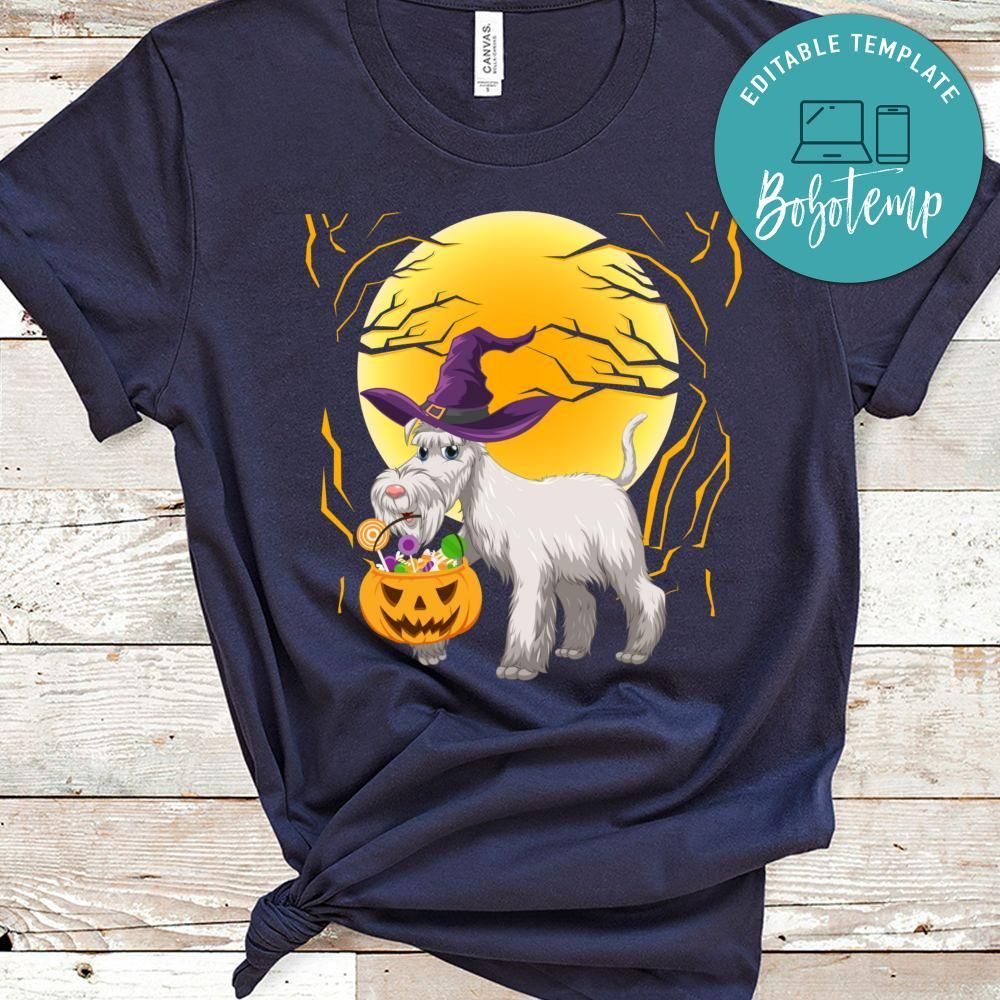 Schnauzer Dog Witch Halloween T-Shirt