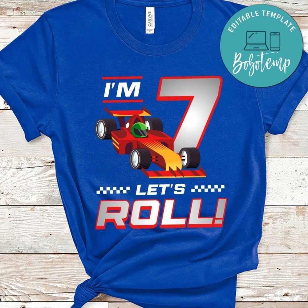 Let's roll Race Car Birthday PNG file template