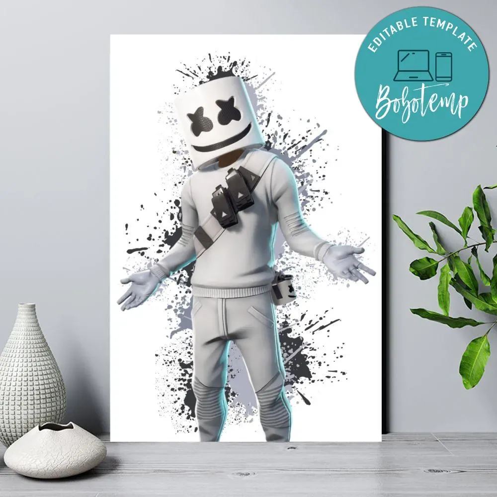Marshmello Wall Art Digital File Printable Instant Download | Bobotemp