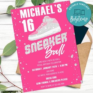 Sneaker Ball Invitation Customizable Template Instant Download