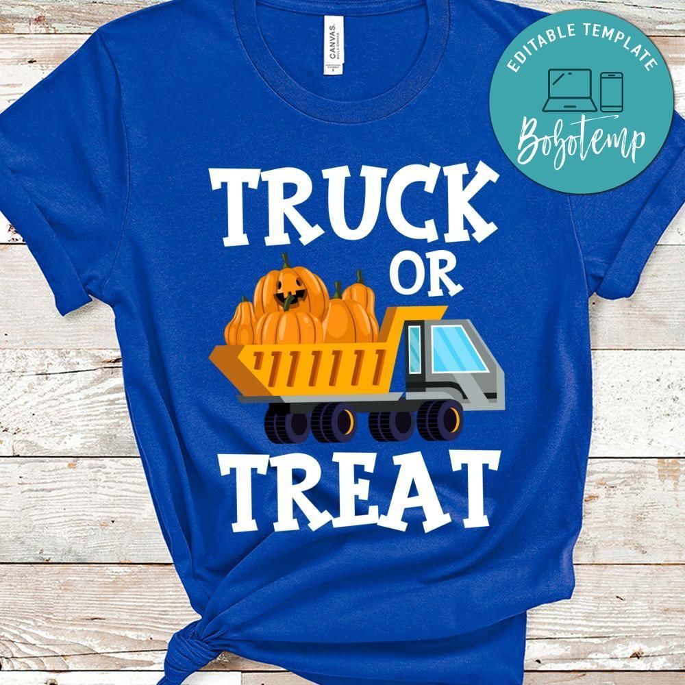 Kids Halloween Shirt For Boys Toddlers Pumpkin Trick Or Treat T-Shirt