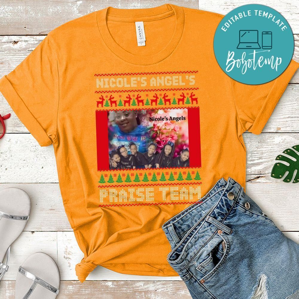 Christmas Custom Photo Team T-Shirt