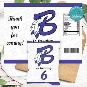 SJ Braves Travel Baseball & Softball Birthday Chip Bag Digital File Instant Download