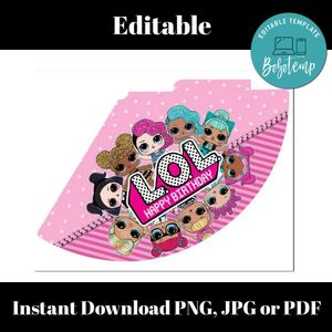 Lol Birthday Party Hat Template Customizable Instant Download