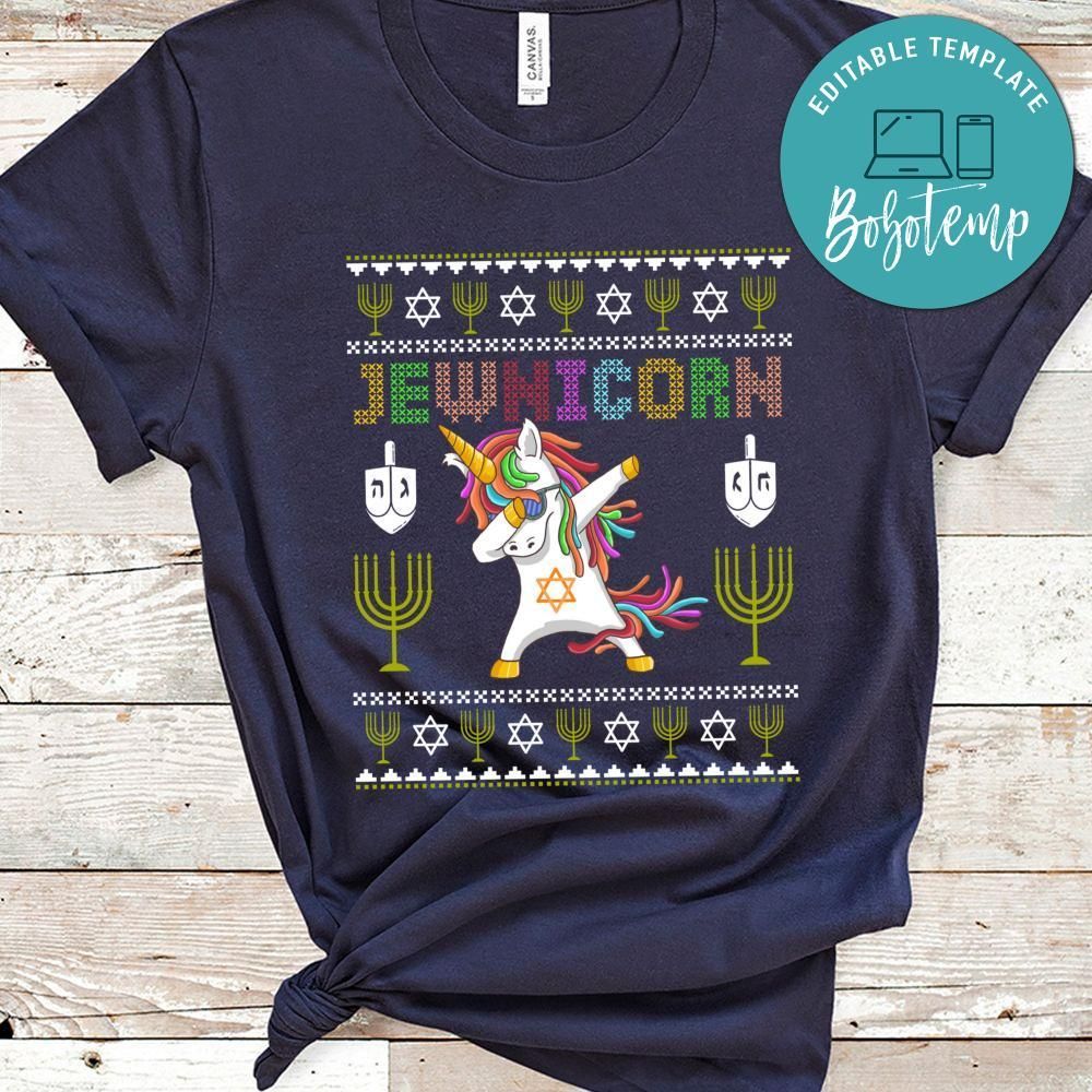 Jewnicorn Dabbing Jewish Unicorn Hanukkah Chanukah Gift Kids T-Shirt
