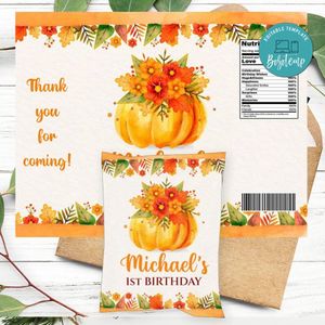 Pumpkin Birthday Chip Bag Digital File Instant Download