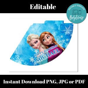 Frozen Birthday Party Hat Template Customizable Instant Download