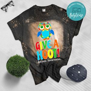 Autism Owl Autism Awareness Bleached Shirt