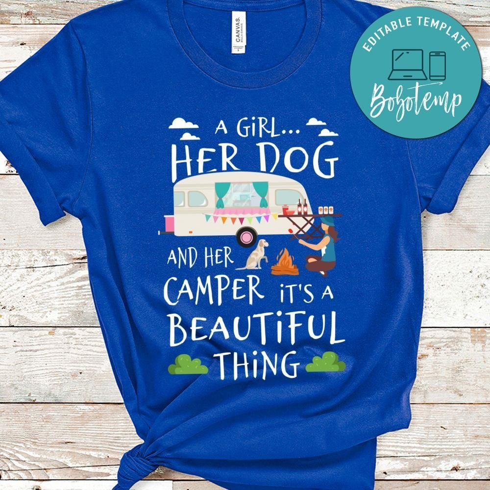 A Girl Her Dog And Her Camper It's A Beautiful Thing PNG file template
