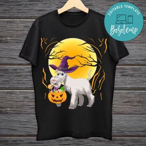 Schnauzer Dog Witch Halloween Shirt PNG Digital File Printable Instant Download
