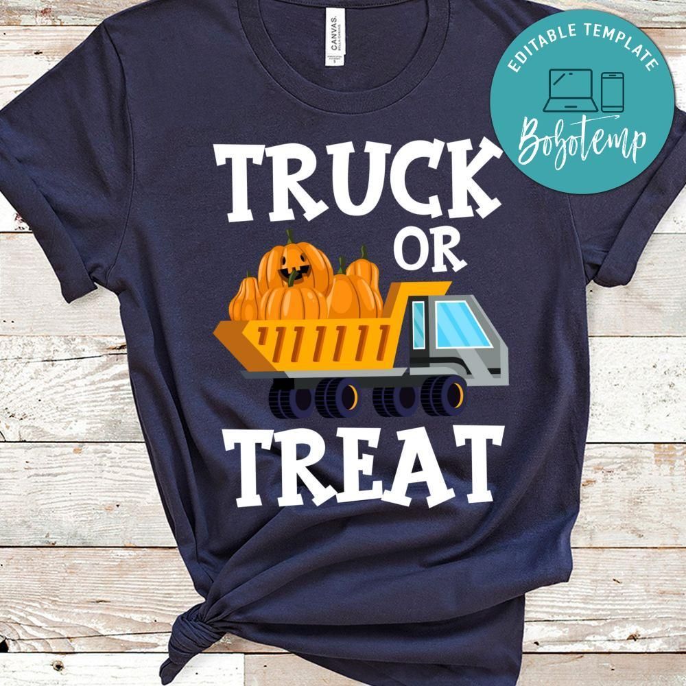 Kids Halloween Shirt For Boys Toddlers Pumpkin Trick Or Treat T-Shirt