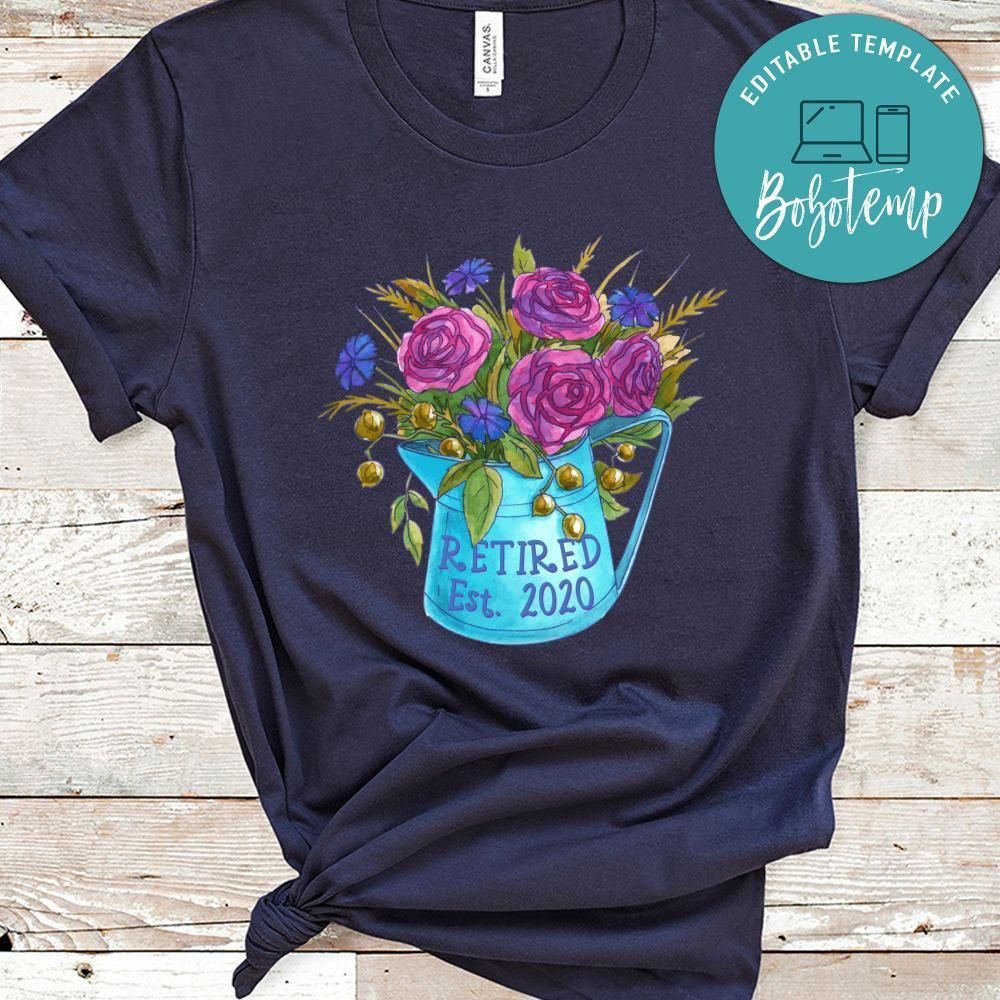 Retired Est. 2020 Women Retirement Flower Floral Gift Classic Unisex T-Shirt