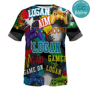 Gamer 3d all over shirt Design PNG file template