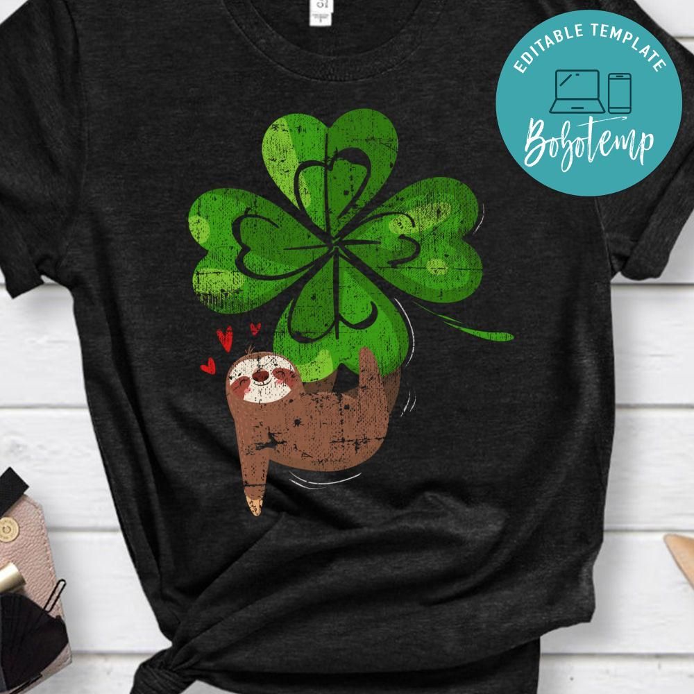 Sloth Shamrock St. Patricks Day Funny Sloth Irish Gift PNG file ...