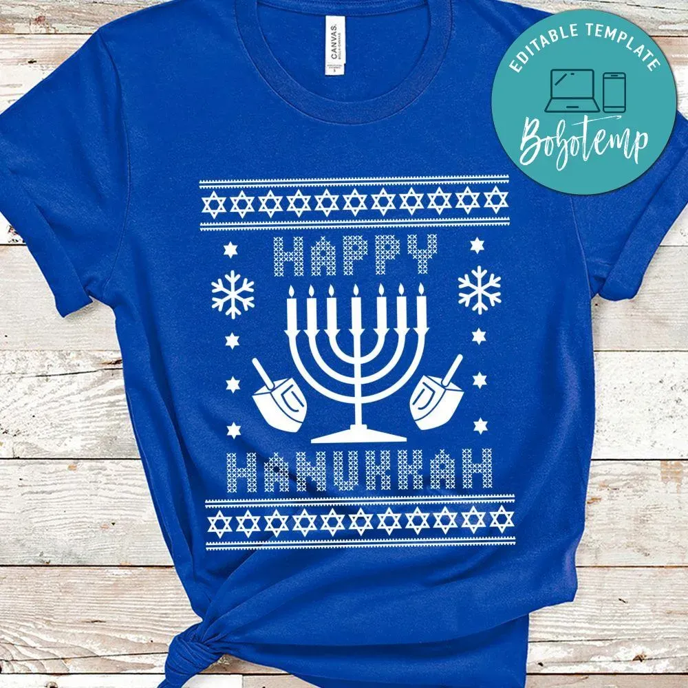 Happy Hanukkah Ugly Christmas Sweater Shirt Bobotemp