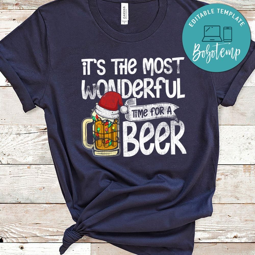 It's The Most Wonderful Time For A Beer Christmas Santa Hat Classic Unisex T-Shirt