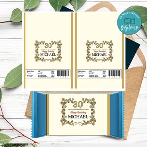 Cognac Candy Bar Wrapper Digital File Printable Instant Download