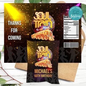 Soul train Birthday Chip Bag Digital File Instant Download