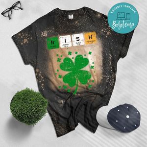 Science Teacher Irish Chemistry Funny St Patricks Day Bleached Shirt