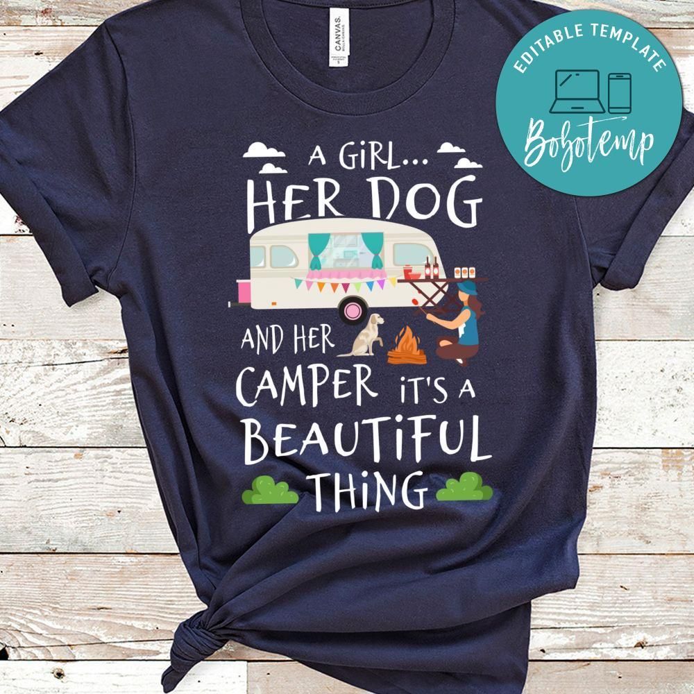 A Girl Her Dog And Her Camper It's A Beautiful Thing PNG file template