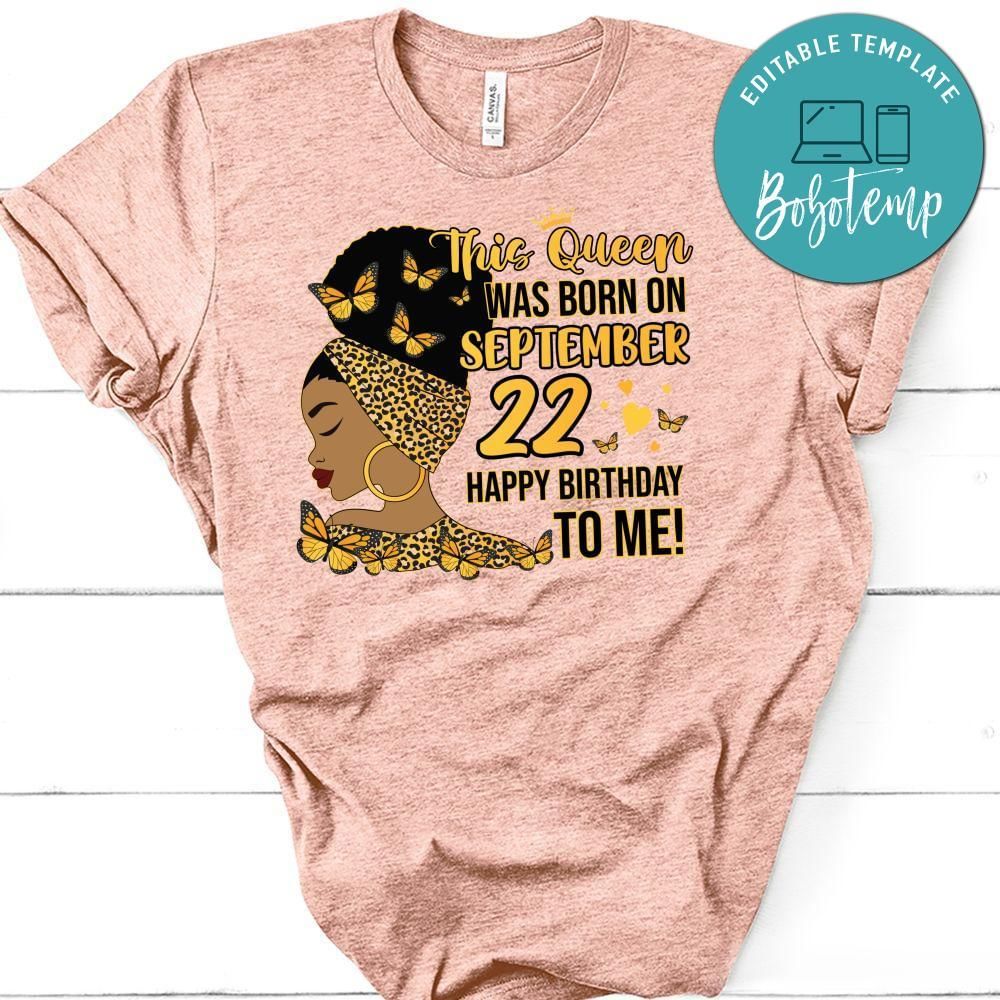 This Queen Was Born On September Birthday PNG file template