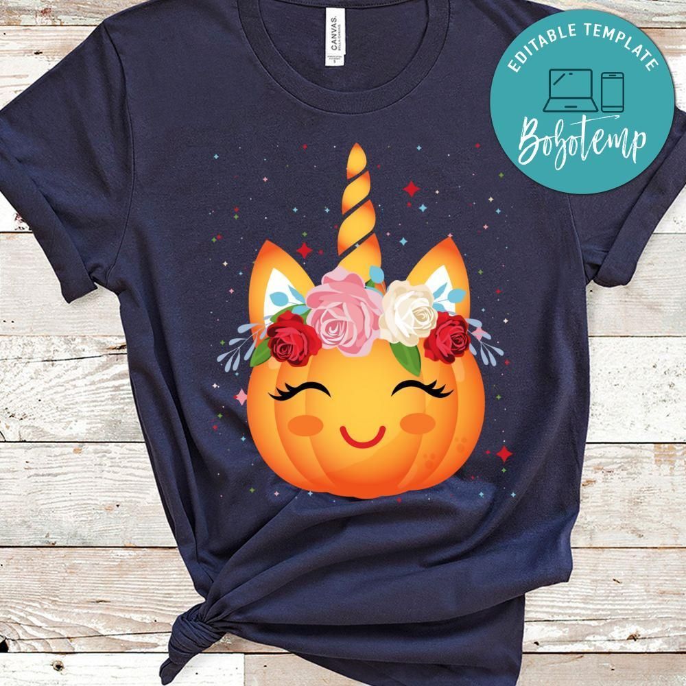Cute Unicorn Pumpkin Halloween Classic Unisex T-Shirt