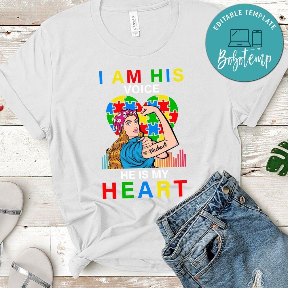 I'm his voice He is My Heart Autism T-Shirt