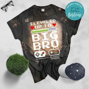 I leveled up to Big Bro!, Gamer New Brother Bleached T-Shirt