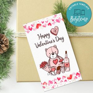 Happy Valentine's Day Thank You Tag Custom Template Instant Download