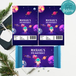 Astronaut Space Candy Bar Wrapper Digital File Printable Instant Download