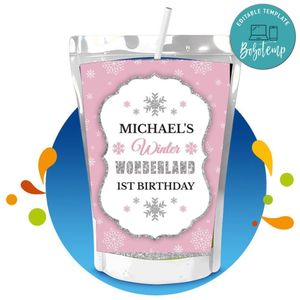 Winter Wonderland Capri Sun Labels Digital File Printable Instant Download