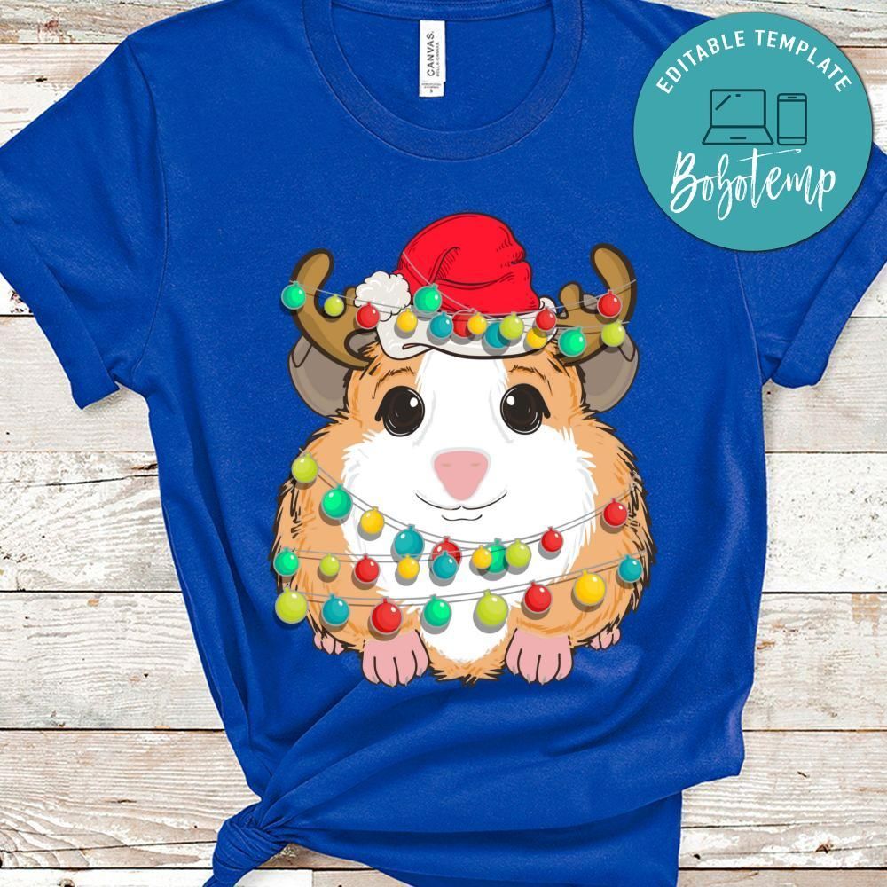 Funny Guinea Pig Christmas Reindeer Christmas Gift Shirt