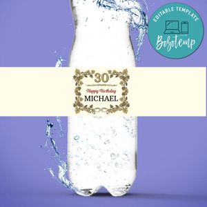 Cognac Bottle Label Template to Print at Home Instant Download