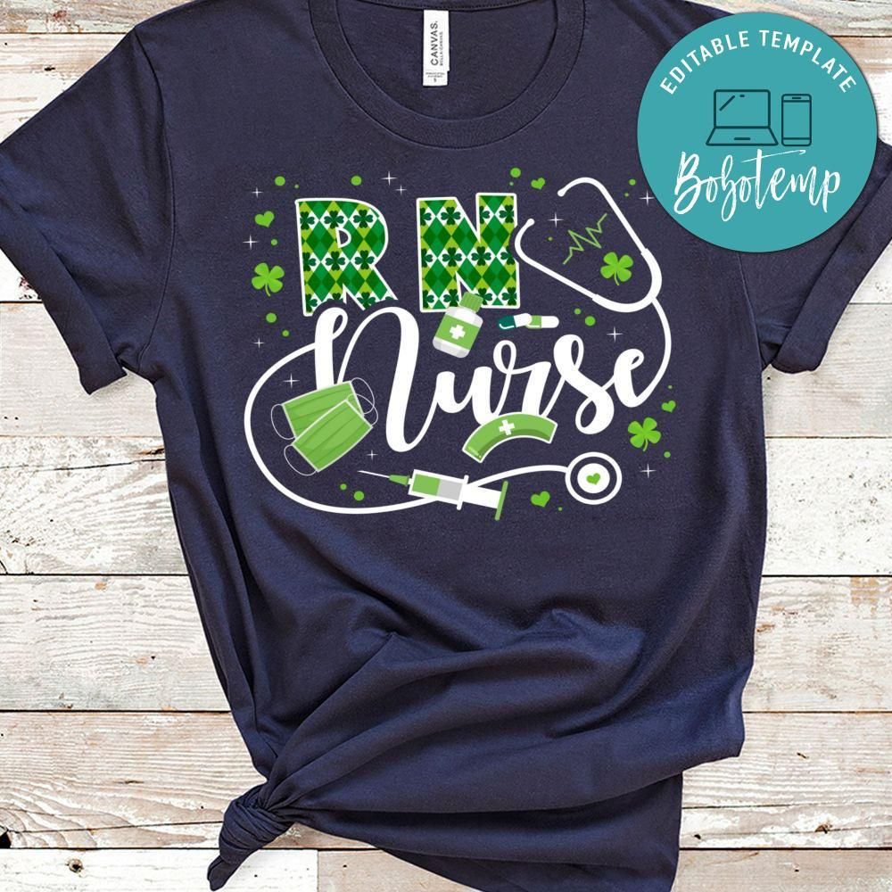 Love Stethoscope RN Nurse Shamrock St Patricks Day Shirt