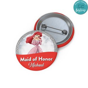 Maid of Honor Disney Bridesmaid Party Pin Buttons