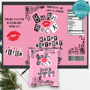 Mean Girls Birthday Chip Bag Digital File Instant Download