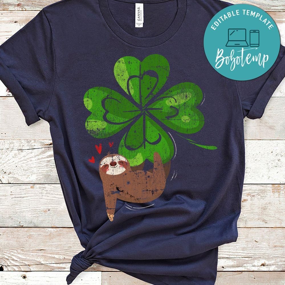 Sloth Shamrock St. Patricks Day Funny Sloth Irish Gift Classic Unisex Shirt