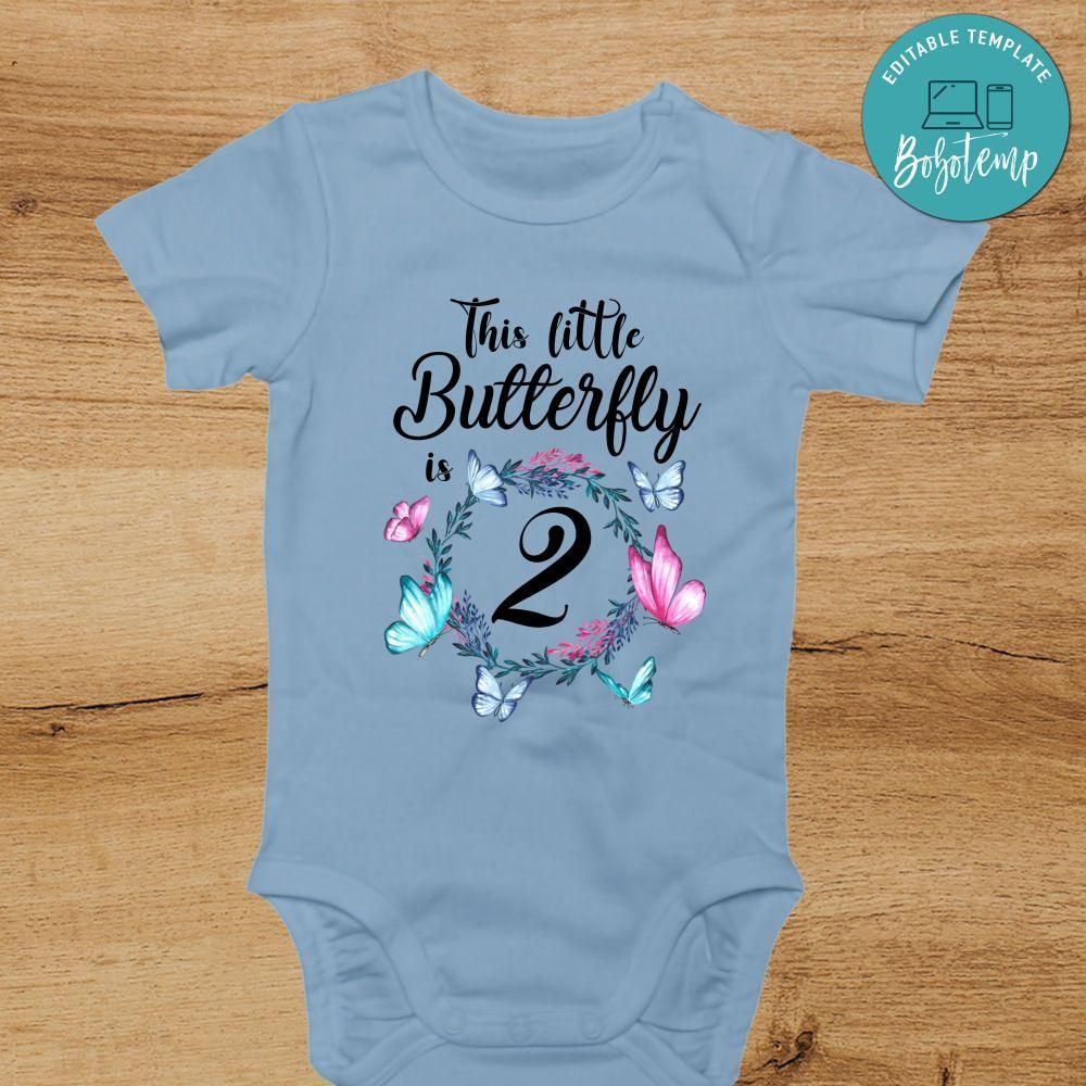This little Butterfly Bodysuit Birthday T-Shirt