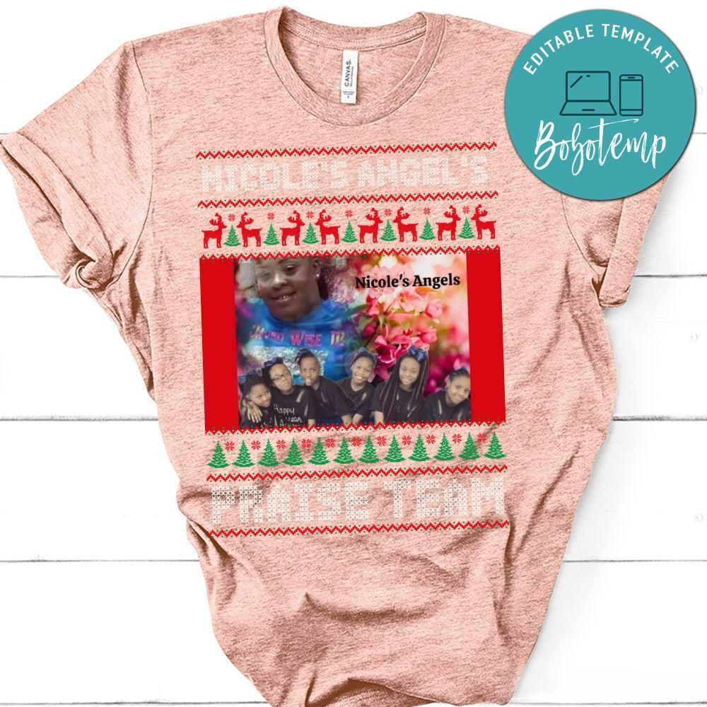 Christmas Custom Photo Team T-Shirt