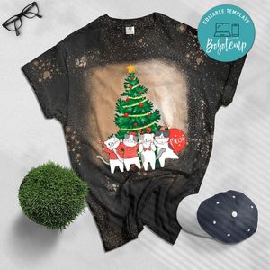 Avocado Christmas tree Bleached T-Shirt