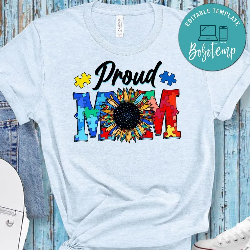Autism Proud Mom PNG file template | Bobotemp Shop