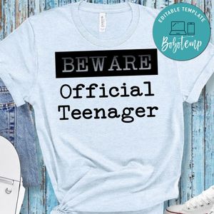 Beware official teenager PNG file template