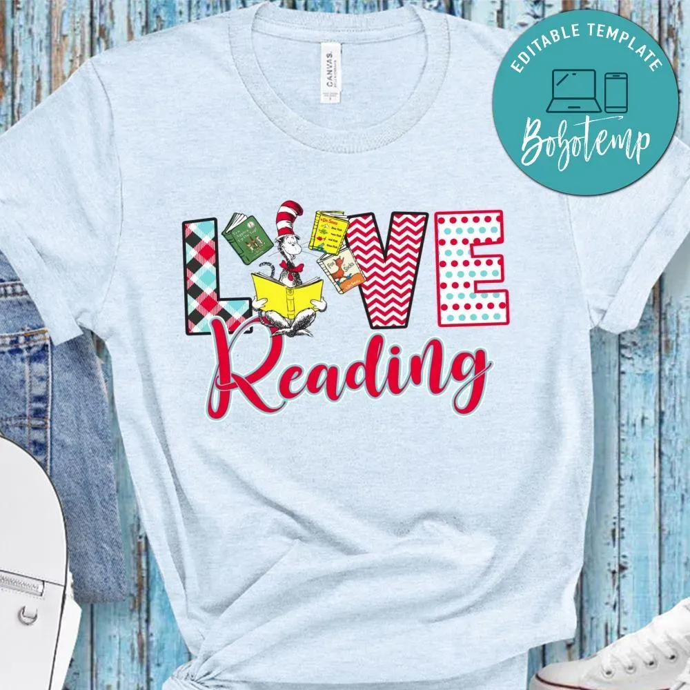 Cat In The Hat Love Reading Teacher Shirt Bobotemp