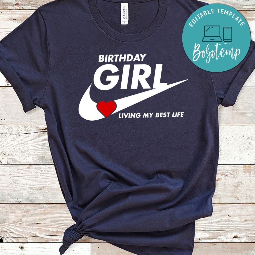 Nike Birthday Girl PNG file template