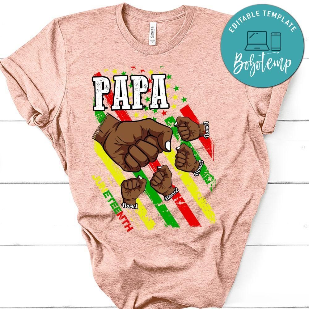 Juneteenth Papa Custom Names PNG file template