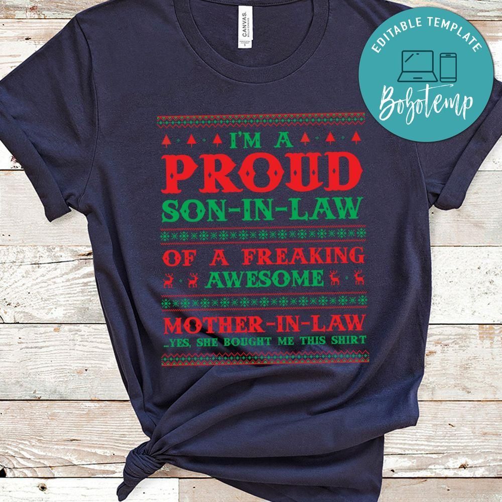 Mens Proud Son In Law Of A Freaking Awesome Mother In Law Classic Unisex T-Shirt