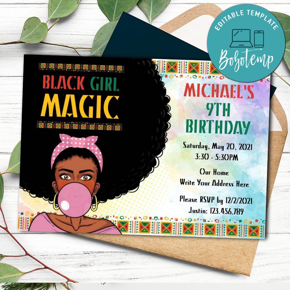 Black Girl Magic Invitation Customizable Template DIY Bobotemp black-girl-magic-invitation-customizable-template-diy-bobotemp