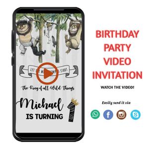 Where The Wild Things Video Invitation Digital Template Customizable Instant Download