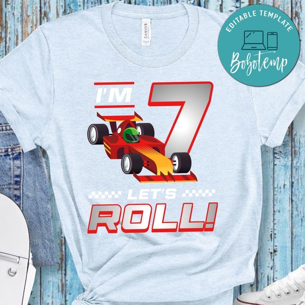 Let's roll Race Car Birthday PNG file template